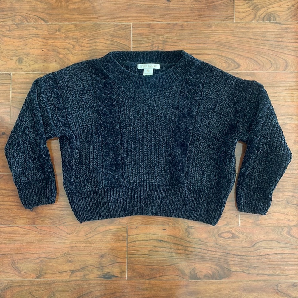 COPY - Luv Lane Black Cropped Knit Crewneck Sweater